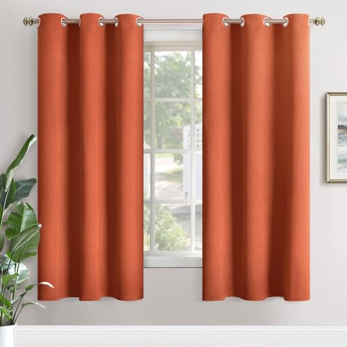 Image of YoungsTex Terracotta Blackout Curtains 72 Inches Length for Bedroom - Thermal Insulated Drapes with Grommet Room Darkening Privacy for Living Room Windows, 2 Panels, 42 x 72 Inch