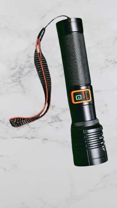 JGG Jain Gift Gallery M233 1KM Long Range LED Flashlight Torch with Zoomable Focus | Rechargeable High Power Torch Light | Waterproof Tactical Handheld Flashlight for Camping, Hiking & Emergency-picture-43