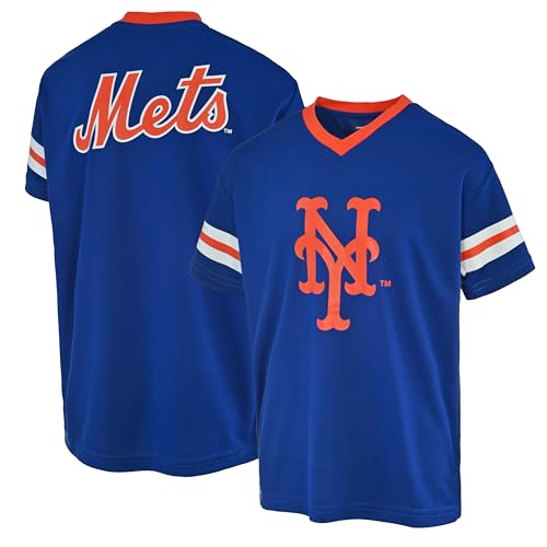 Outerstuff MLB Kids Youth 4-20 Official Primary Logo Team Jersey (US Numeric 4 Regular New York Mets - Blue)
