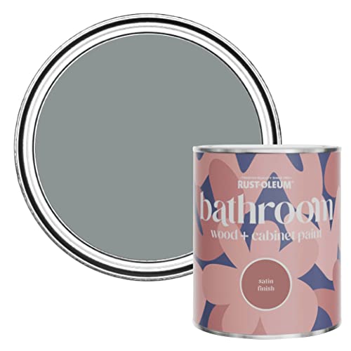 Rust-Oleum Grey Moisture Resistant Bathroom Wood and Cabinet Paint in Satin Finish - Slate 750ml