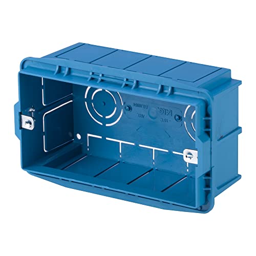 Poly Pool PP8130 Caja de derivación empotrada para instalaciones de mampostería, máximo 4 módulos, rectangular, azul