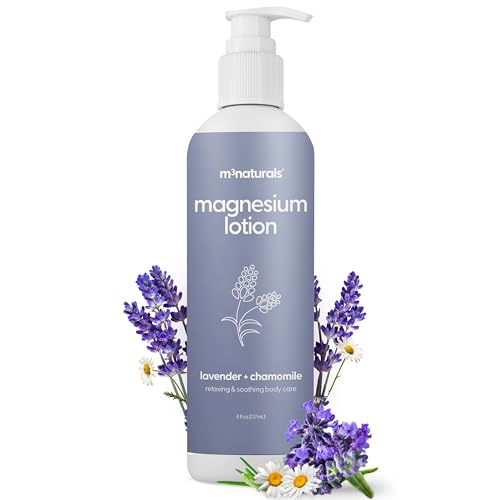 Lavender & Chamomile Magnesium Lotion for Sleep, Relaxing Nightime Cream for Leg Cramps, Sore Feet...