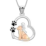 QGJNSGC Urnen-Halskette mit Hundemotiv in Herzform, Pfote, Welpe, Einäscherungsschmuck für Asche, Gedenkanhänger, Aschehalter, Andenken für Sie, Frauen, Hundeliebhaber, Edelstahl, Kein Edelstein