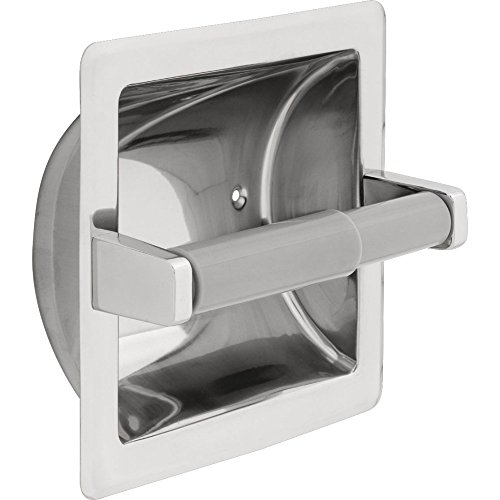 Delta Faucet 45070-ST Stainless Steel Recessed Paper Holder with Plastic Roller