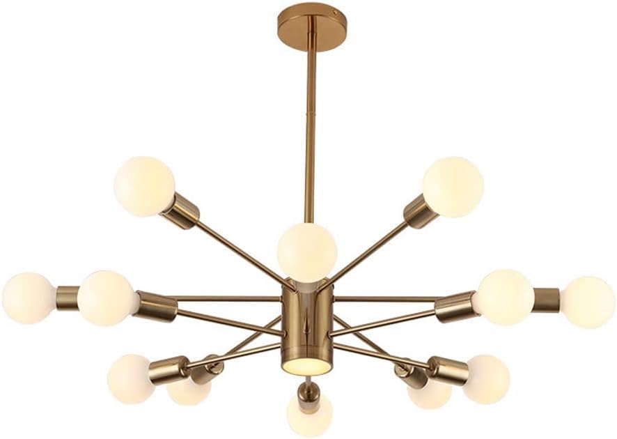 Lustre moderne doré luminaire de plafond LED style industriel