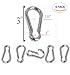 BeautyMood 6 pcs Zinc-Galvanized Steel Carabiner Spring Snap Link Hook - Sizes 880MM - 3''