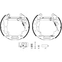 TEXTAR 84041200 Bremsenset Trommelbremse Bremsbacken Satz mit Zubehör mit Radbremszylinder mit Stellelement mit Handbremshebel Hinten Kompatibel mit SUZUKI Samurai SUV SJ, SANTANA Samurai SUV