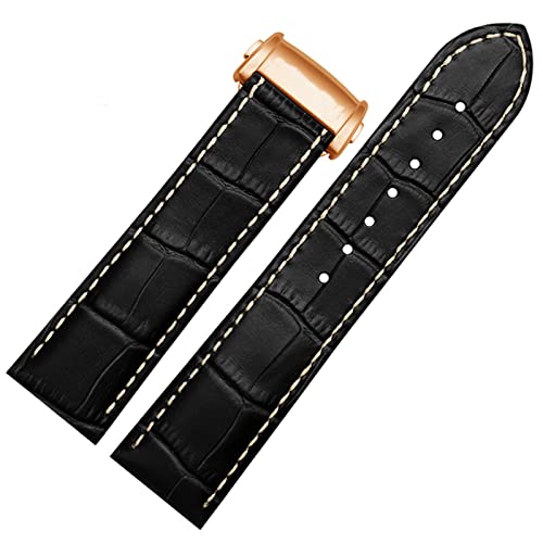 Bracelet de montre en cuir VELORE 20mm 22mm boucle pliante pour modèle Hamilton Kaki