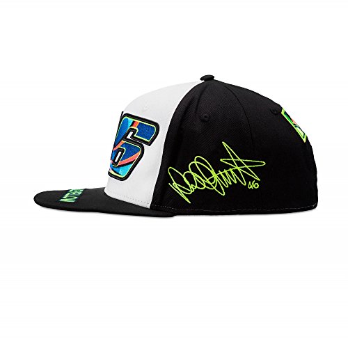 Gorra plana VR46 Valentino Rossi amarilla y negra ajustable estilo snapback 3