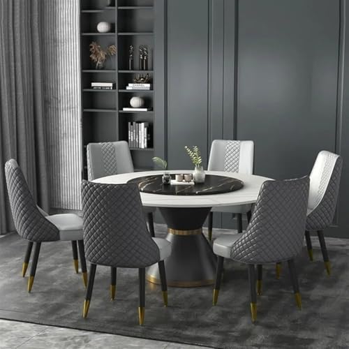 Image of Dream Furnishing - Set of 2 Dinning Chairs Elegant & Luxury Looks Strong Metal Frame Legs for Home Cafe Office Hotel (Dark Grey Light Grey Set of 2)