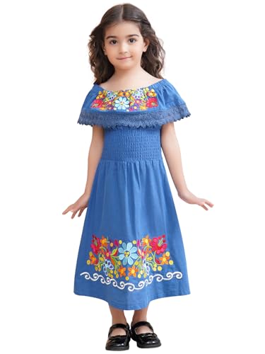 Image of Mexican Dress for Girls Traditional Vestidos Mexicanos Cinco de Mayo Embroidered Dresser Toddler Kids