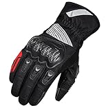 Guantes Moto para Invierno, Guantes Impermeables de Moto con Pantalla Táctil,Para Frio Extremo Ideal Ciclismo,Senderismo, Esquí Moto Cross, Deportes al Aire Libre Red,XXL=10.5~11cm