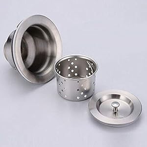 SCW 304" Stainless Steel Kitchen Sink West Coupling with Basket, Cap Under Round Size 4"in Fitting Made in India - 1