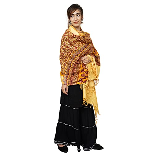 Pashmina pour femme en coton et soie supérieure : châle de mariage style Bhagaluri
