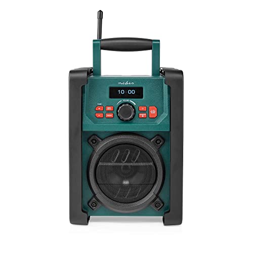 Nedis DAB + Radio | Tisch Ausführumg | DAB+ / FM | 2.2" | Scharz-weiß Monitor | Batteriebetrieben/Netzstromversorgung | Digital | 15 W | Bluetooth | Wecker | IP65 | Tragegriff | Grün/Schwarz - Image 8
