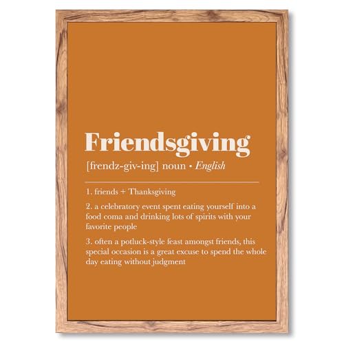 Framed Friendsgiving Definition Poster Canvas Print Art, Modern Wall Art, Funny...