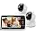 iFamily Split Screen Baby Monitor, Large Display Video Baby Monitor with 2 Cameras and Audio, Long Range, Remote pan tilt, Ni