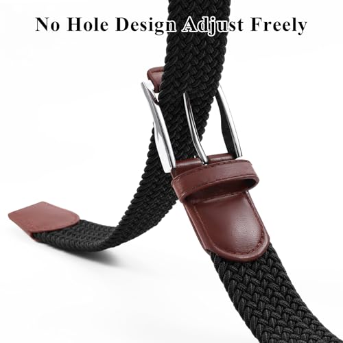 Image of XZQTIVE Braided Stretch Belt Mens Gift Elastic Woven Belt for Golf Casual Pants Shirts Jeans