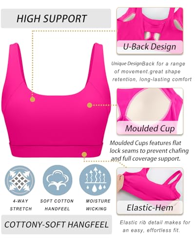 Image of RUNNING GIRL Sports Bra for Women High Support, Molded Cup Supportive High Impact Sports Bras with Sewn in Pads