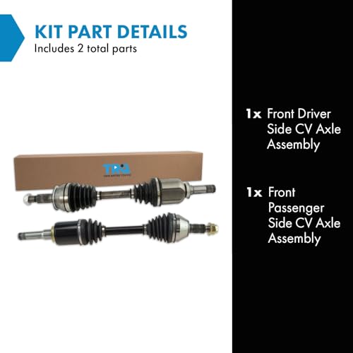 Image of TRQ Front Driver & Passenger Side CV Axle Assembly Set for 10-16 Buick LaCrosse 11-17 Regal 13-15 Chevrolet Malibu 14-19 Impala
