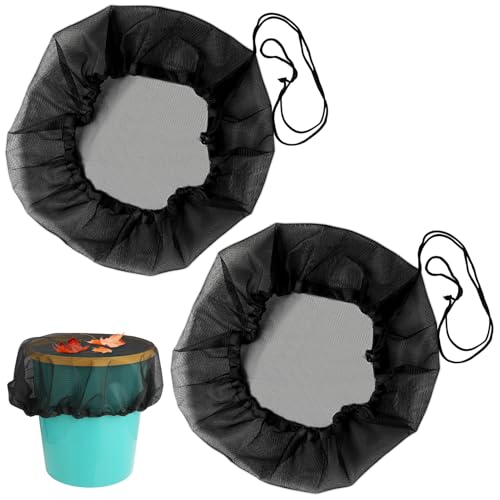2 Pezzi Copertura 60 cm per Barile da Pioggia, Rete per Barili Antipioggia Regolabile, Rete per Barilotto Della Pioggia con Banda Elastica, Protezione Contro Foglie Insetto