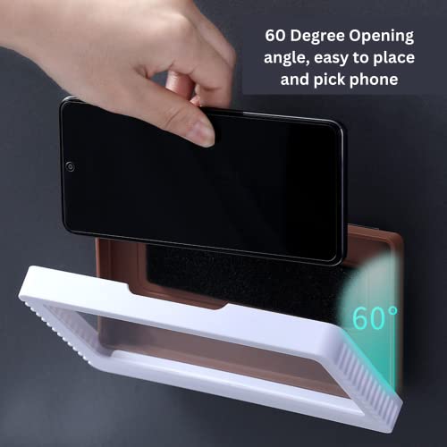 Image of Shower Phone Holder | Waterproof Bathroom Mobile Phone Holder | Anti-Fog Case for Shower | Wall Mountable | 6.8 Inch Support Touch Screen Parent (White)