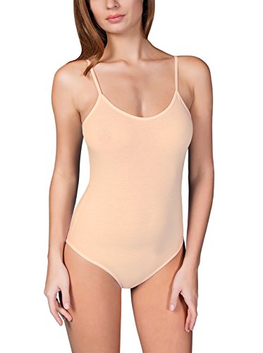 Preisvergleich Produktbild VEDATS Damen Body Spaghettiträger Top Unterhemd Bodysuit (S, Hautfarben)