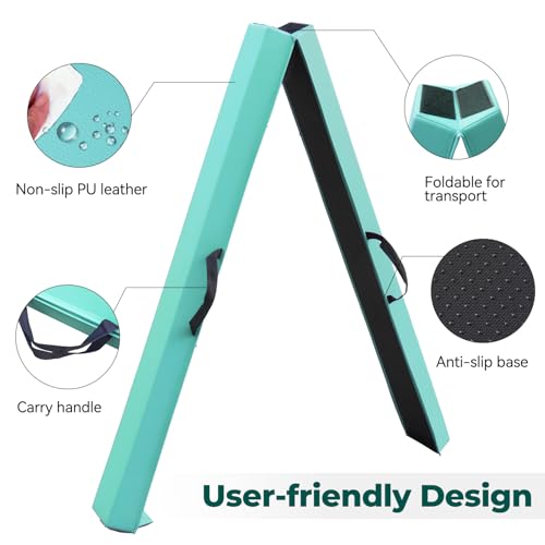 Image of FBSPORT 8ft /9ft /10ft Balance Beam: Folding Floor Gymnastics Equipment for Kids Adults,Non Slip Rubber Base, Gymnastics Beam for Training, Practice, Physical Therapy and Professional Home Training