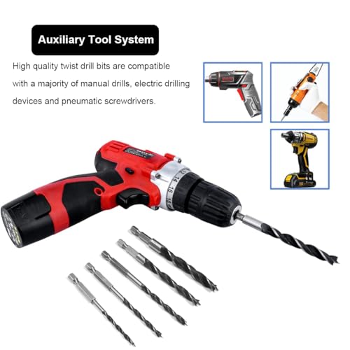 Garegce 5PCS Brad Point Wood Drill Bit Set with Diameter 4/5/6/8/10mm, Wood Drill Bit Set or Woodworking DIY Lover Carpenter, Spiral Twist Drilling Tool for Woodworking Softwood Plywood 6 Garegce 5PCS Brad Point Wood Drill Bit Set with Diameter 4/5/6/8/10mm, Wood Drill Bit Set or Woodworking DIY Lover Carpenter, Spiral Twist Drilling Tool for Woodworking Softwood Plywood - Image 6