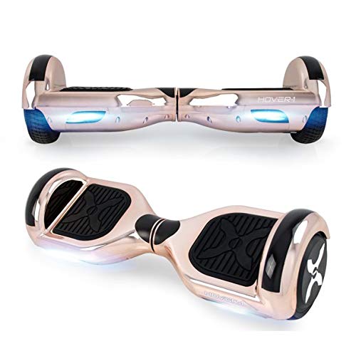 Hover-1 Chrome Electric Hoverboard | 6MPH Top Speed, 6 Mile Range, 4.5HR Full-Charge, Built-In Bluetooth Speaker, Rider Modes: Beginner to Expert, Gun Metal