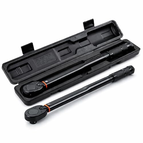 Image of HUPLA 1 /2 inch Drive Click Torque Wrench (10-150 Ft-Lb / 28-210 Nm) | Dual Range Micrometer Adjustable Ratchet Wrench for Car, Bike & Industrial Use | Torque Tool with Storage Case - Fixed Square