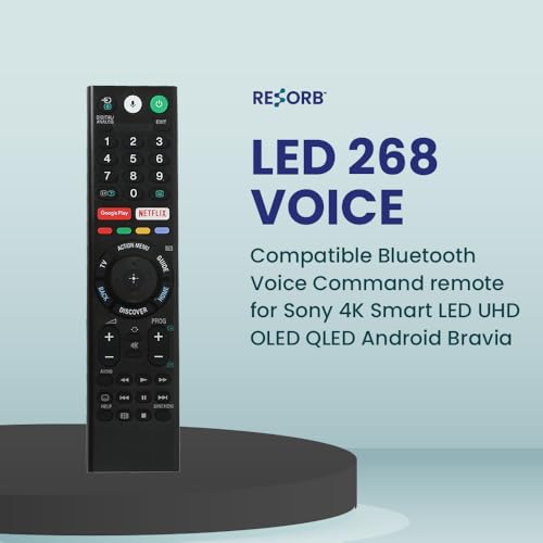 Image of LED 268 Voice Command Compatible with Sony 4K Smart LED UHD OLED QLED Android Bravia TV Bluetooth Remote Control Replacement of Original RMF