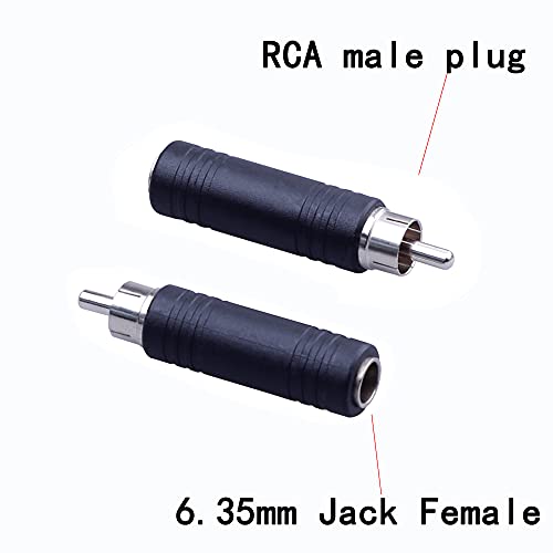 Adaptador 6.35mm a RCA Plug macho a jack mono hembra 3 unidades miniatura 4
