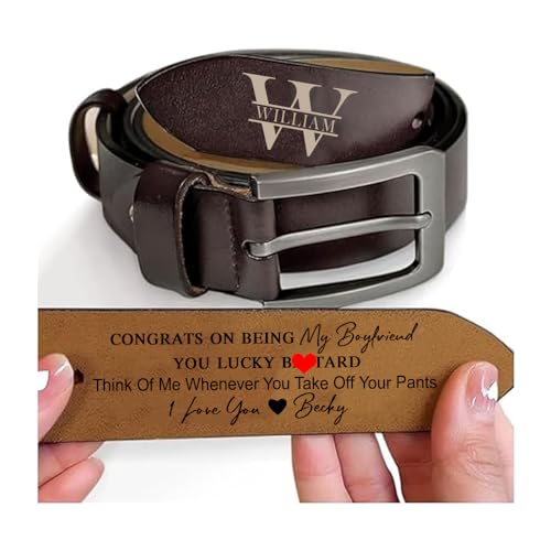 Custom Leather Belt, Father’s Day Gift for Boyfriend, Custom Engraved Men's Belt, Unique Gift for Husband