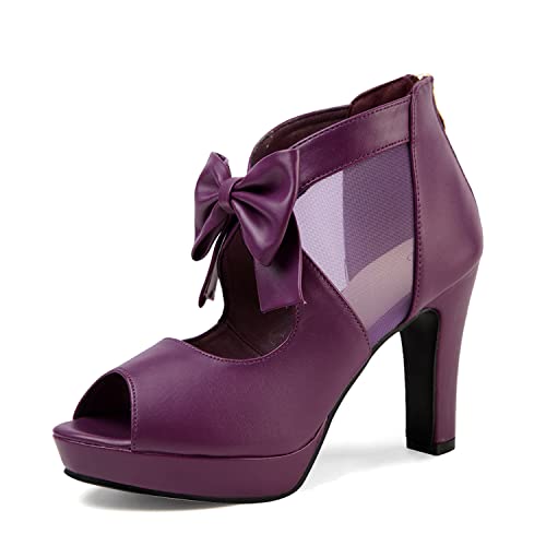 Image of GATUXUS Open Toe Women Platform High Heel Shoes Bows Strappy Sandals