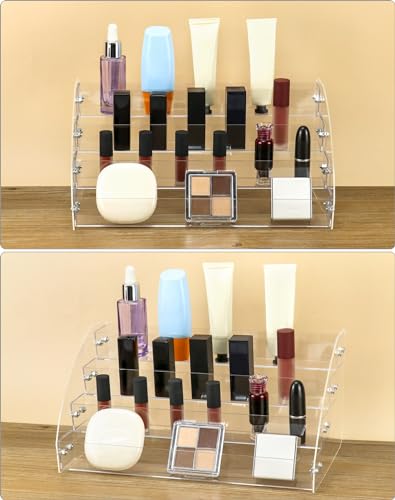 Miniatura 2 de Qwork Expositor Pintauñas 4 Niveles, Estante De Exhibición De Esmalte De Uñas Acrílico, Capacidad Para Alrededor De 40 Botellas
