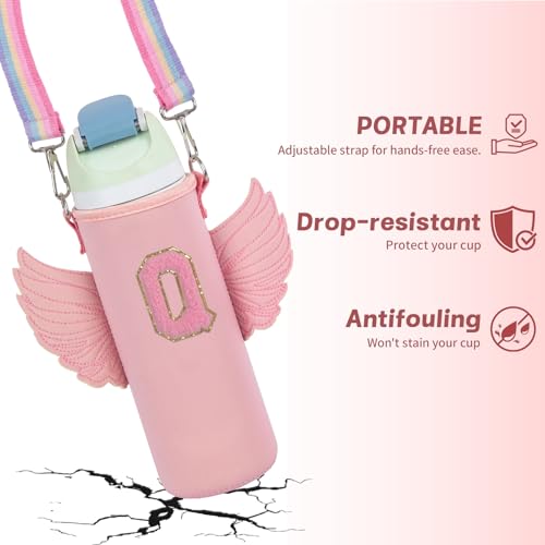 Sac de transport pour bouteille d'eau rose de 680g avec sangle réglable - 3