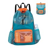 Uonguon Mesh Beach Bag, plecak ze sznurkiem ściągającym, szybkoschnący, z