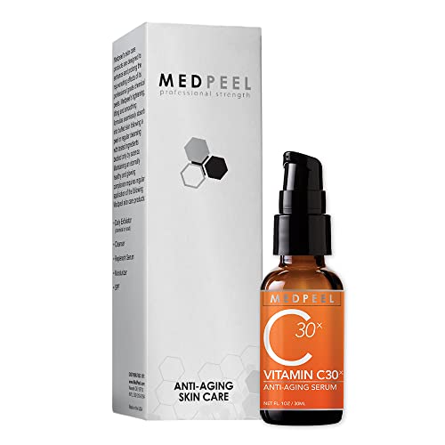 MedPeel Vitamin C 30x Anti-Aging Serum 30ml/1 fl oz, Bioavailable Vitamin C which comes from Rose Hip Extract, the Powerfully Collagen Stimulating Ascorbic Acid Helps Fine Lines and Wrinkles