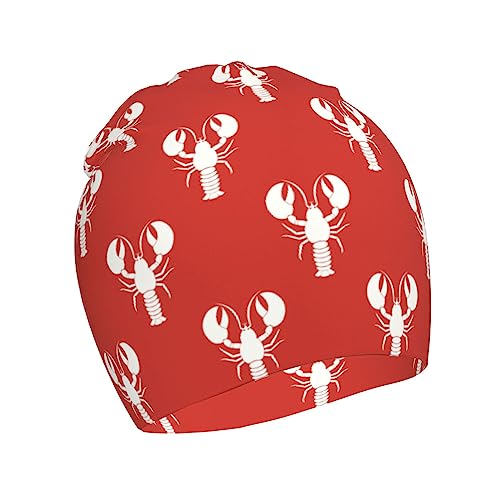 Animal Red Lobster Print Kids Beanie Hats Warm Knit Beanie Cap Skull Caps Gifts Decor for Boys Girls