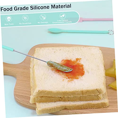 Mini spatule rétractable silicone Cabilock | Set de 4 grattoirs à crème dessert