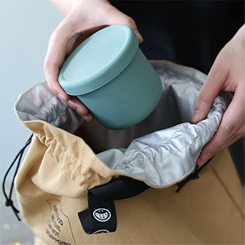Vikuces Lunch Bag For Kids, Canvas Drawstring Large Insulated Lunch Box Cooler Tote Bags, Adult Reusable Lunch Boxes With Water Resistant For Work, School, Travel And Picnic (Yellow) #TOP2