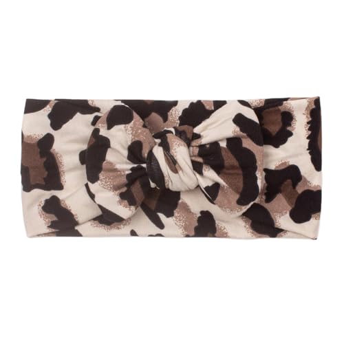 Diadema para bebé con lazo – Diadema ancha portátil con estampado de leopardo para niñas y niños | Diadema suave y elástica con patrón de animales para bebé recién nacido