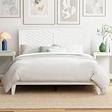 ComfIQ Solid Wood Platform Bed with Wooden Slats – Durable Frame, No Box...
