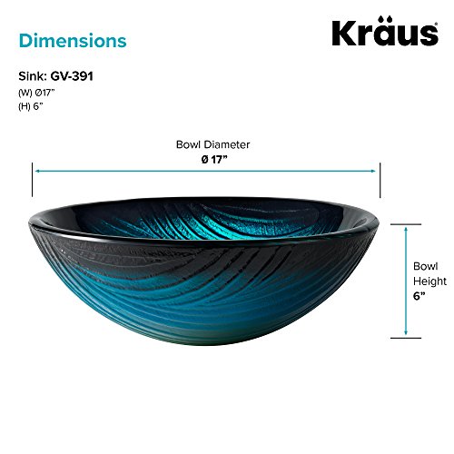 Kraus Gv-391-19Mm Nei Glass Vessel Bathroom Sink , Green #TOP5