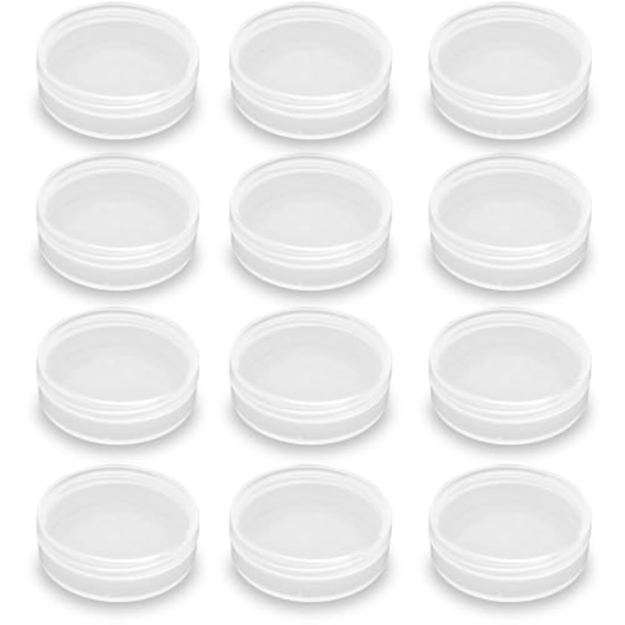 12 Pieces Mini Plastic Round Containers for Small Item Storage