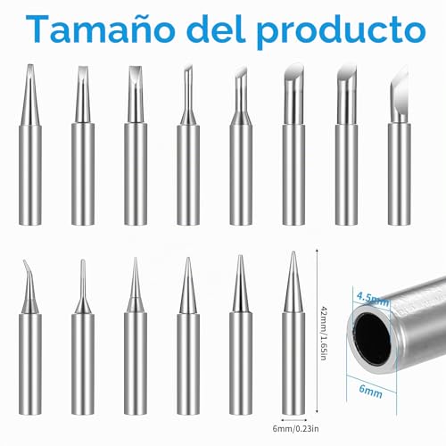 Miniatura 2 de 14 Piezas Puntas De Soldador 900m, Puntas De Soldadura De Repuesto Para Estaciones De Soldadura Rápida Hakko Radio Yihua Atten Ryobi, Accesorios Y Equipos De Soldadura De Repuesto 14
