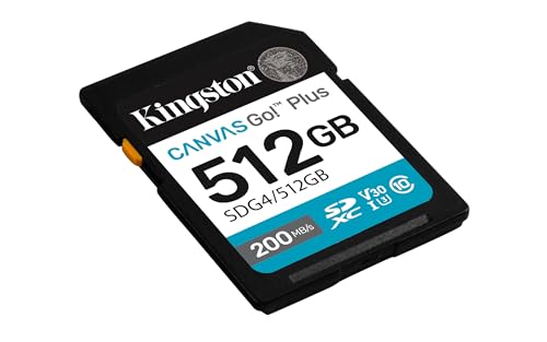 Image of Kingston Canvas Go Plus 512GB SD Card | Up to 200MB /s | Class 10, UHS-I, U3, V30 | SDG4 /512GB