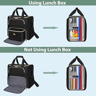 MATEIN Rolling Laptop Bag for Women, 15.6 Inch Rolling Briefcase with Wheels &Detachable Cart, Roller Computer Teacher Tote Bag with Insulated Lunch Box for Nurse Work Business Office, Deep Black