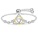TANGPOET Keltische Knoten Armband 925 Sterling Silber Keltischer Armband Verstellbares Armband Armreifen Keltischer Schmuck Geschenke für Damen Mädchen